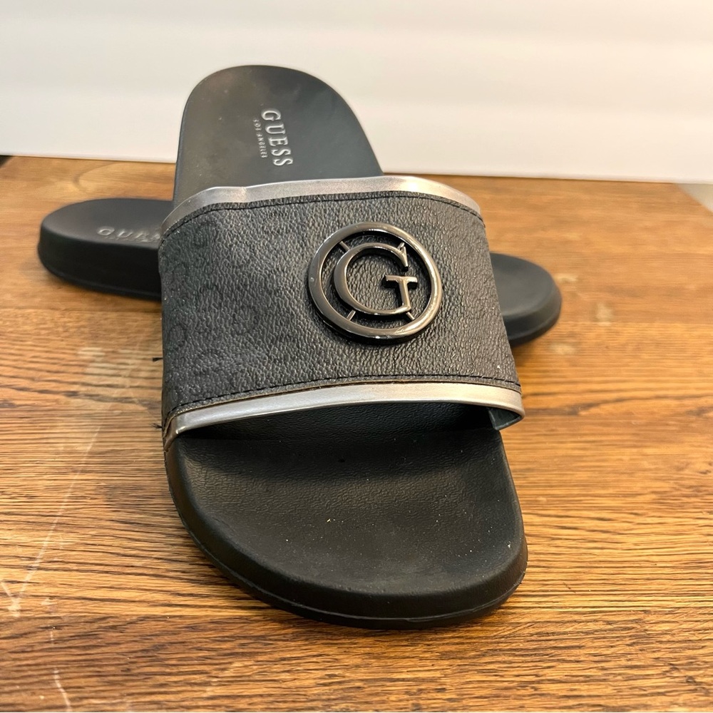 Guess Black Slide Sandals